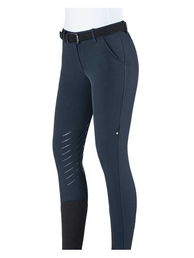 Pantalons d'été bleu marine (grip aux genoux) pour femme Chellec - Equiline
