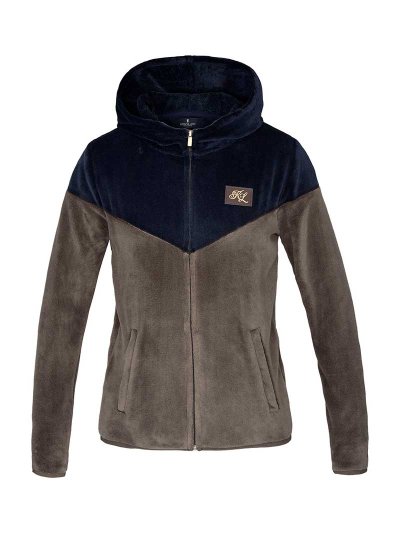 Veste polaire bleu marine et marron avec capuche pour femme KLnikita - Kingsland