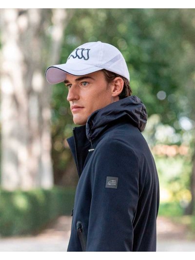 Casquette blanc avec détail en maille et logo frontal Cotye - Equiline