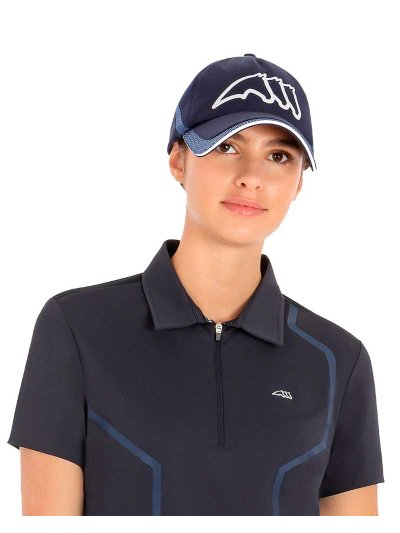 Casquette bleu marine avec détail en maille et logo frontal blanc Cotye - Equiline