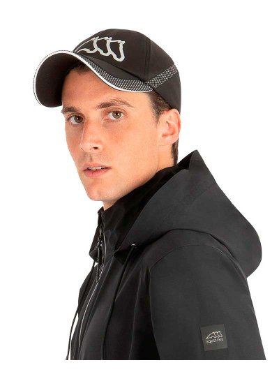 Casquette noir avec détail en maille et logo frontal blanc Cotye - Equiline