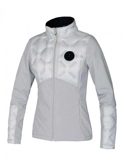 White and Light Grey Padded Jacket with High Polar Collar – KLluna - Kingsland