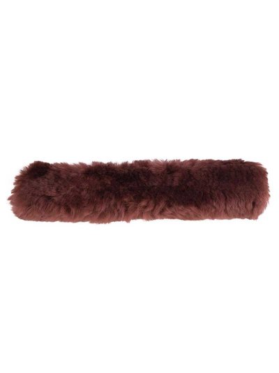 Brown sheepskin noseband sleeve - BR