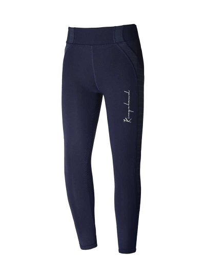 Leggings d'équitation bleu marine (grip à fond intégral) pour fille KLkandy - Kingsland