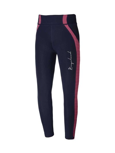 Leggings d'équitation rose/frutos el bosque (Pink dry rose) et bleu marine (grip à fond intégral) pour fille KLkandy - Kingsland