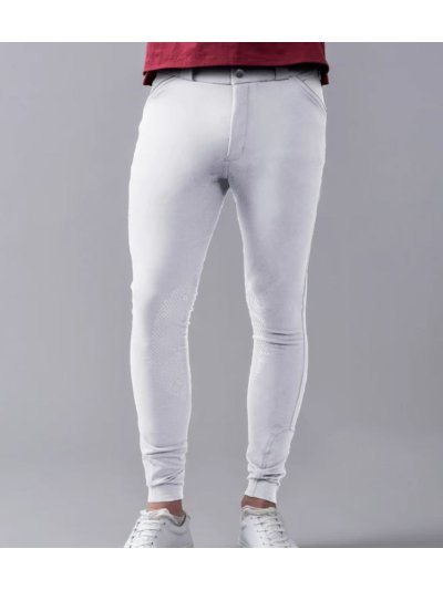 White pants with pockets and gray details for men Klkenton - Kingsland