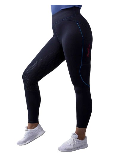 Mallas azul marino con ribetes en azul (grip culera) para mujer KLkarina - Kingsland