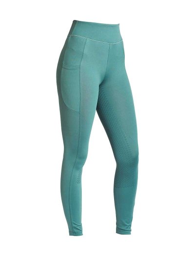 Mallas turquesas con tiras blanca y gris (grip culera) para mujer KLkarina - Kingsland