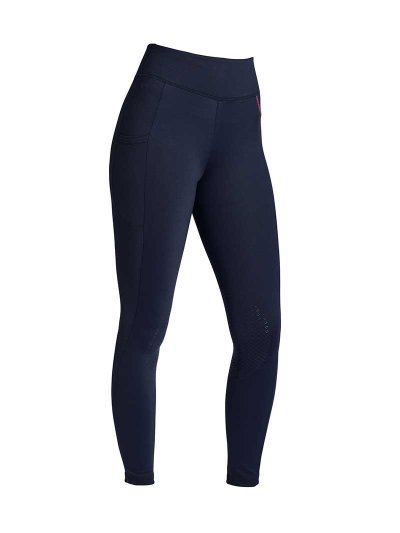 Mallas azul marino con tiras en burdeos y blanco (grip rodilla) para mujer KLkarina - Kingsland