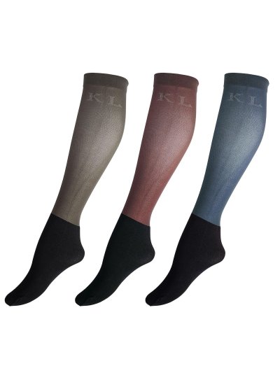 Pack of 3 pairs of thin competition socks (brown, navy, and dark green) - KLsuubi - Kingsland