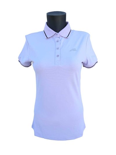 Polo de pique technique d'entraînement à manches courtes lilas pour femme Gretig - Equiline