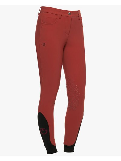 Pantalons rouge avec poches (grip aux genoux) pour fille - Cavalleria Toscana