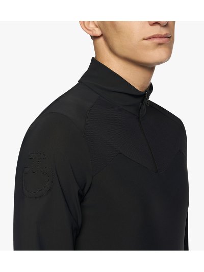 Camiseta de entrenamiento de manga larga negra para invierno hombre - Cavalleria Toscana