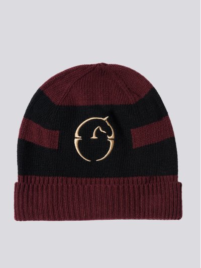 Gorro de punto a burdeos y negro para invierno Ofena - Vestrum