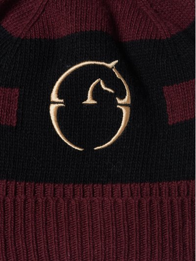 Gorro de punto a burdeos y negro para invierno Ofena - Vestrum - imagen 2