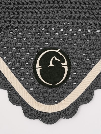 Bonnet gris avec front monogram et oreilles élastiques pour cheval Leeds - Vestrum - imagen 2