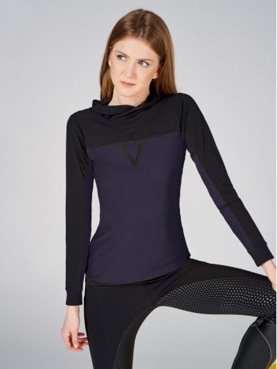 T-shirt à manches longues bleu marine et noir pour femme modèle Sildar - Vestrum