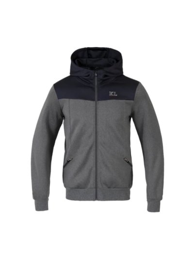 Veste deportiva gris avec capuche et poches avec fermeture éclair unisexe KLearl - Kingsland