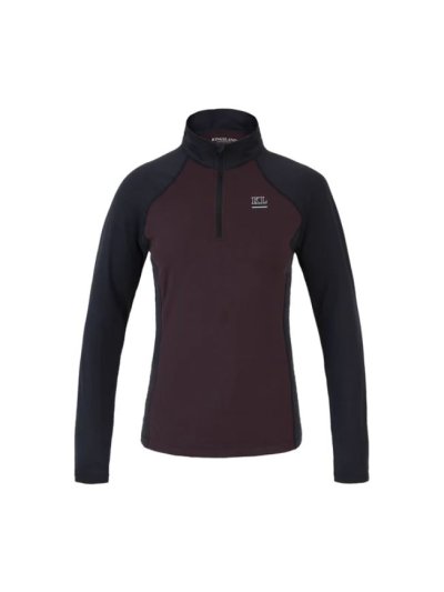 T-shirt d'entraînement à manches longues bordeaux et noir pour femme KLerin - Kingsland
