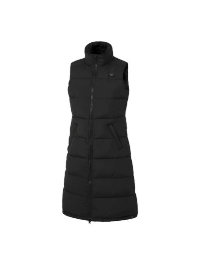 Gilet noir long matelassé sans capuche pour femme KLfayth - Kingsland