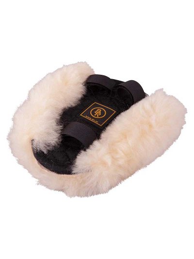 Protector de pechopetral negro con borreguillo beige - BR