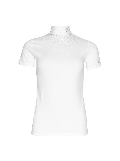 Polo de concurso de manga corta blanco con brillantina para niña KLHollis - Kingsland