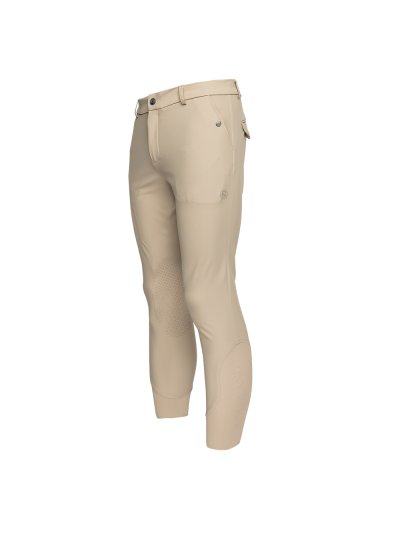 Pantalones de montar beige sin costuras para hombre (grip rodilla) y bolsillo lateral para móvil KLKoa - Kingsland