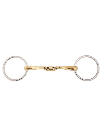 Filete de Cuprigan de 3 piezas ligeramente curvo de 14mm para caballo Soft Contact - BR