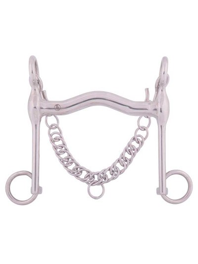 Bocado curvo de polo fijo (patas de 14cm) para caballo - BR