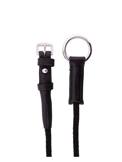 Pair of Black Leather and Cord Cheek Pieces for Lifter - Premiere - imagen 2