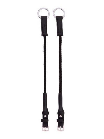 Pair of Black Leather and Cord Cheek Pieces for Lifter - Premiere