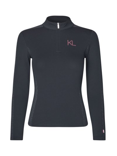 Camiseta de entrenamiento de manga larga con media cremallera cuello en azul marino para niña KLMelody - Kingsland
