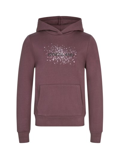 Sudadera con capucha y bolsillos delanteros en color vino (plum wine) para niña KLMadeline - Kingsland