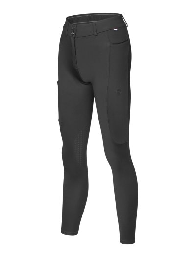 Women's black winter trousers (knee-length) with two-button closure and elastic waist - KLCornelia - Kingsland