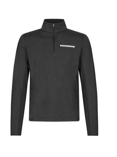 Camiseta de entrenamiento negra de manga larga y de cuello alto con media cremallera para hombre -KLNoval - Kingsland