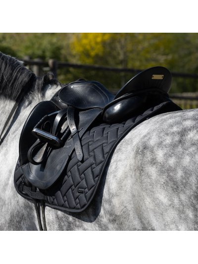 Black dressage saddle pad for horse - Kingsland - imagen 2