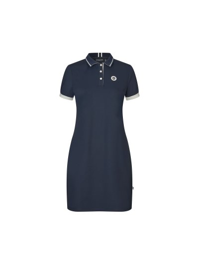 Robe tipo Polo bleu marine pour femme Laura - Kingsland