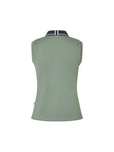 Top tipo Polo sans manches vert pour femme Laura - Kingsland - imagen 2