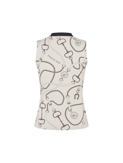 Top d'entraînement sans manches beige avec motivos ecuestres pour femme Larissa - Kingsland - imagen 2