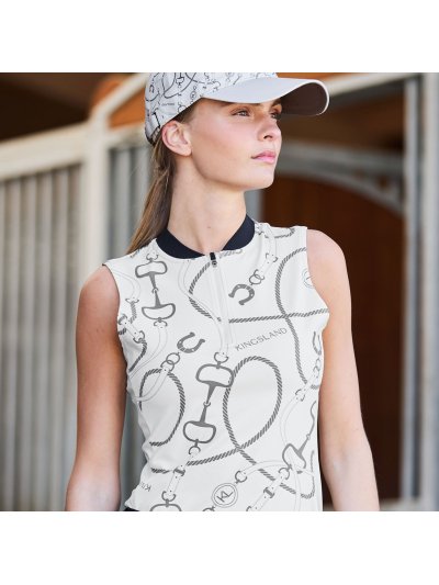 Top d'entraînement sans manches beige avec motivos ecuestres pour femme Larissa - Kingsland - imagen 4