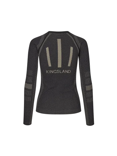 Camiseta de entrenamiento negra de cuello redondo sin costuras para mujer Alicia - Kingsland - imagen 4