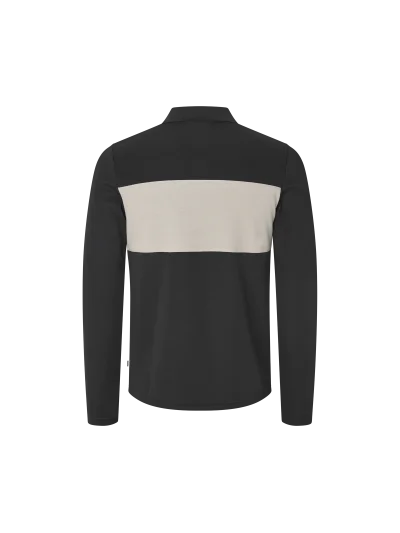 Polo de manga larga de piqué de lana negro para hombre Axel - Kingsland - imagen 2