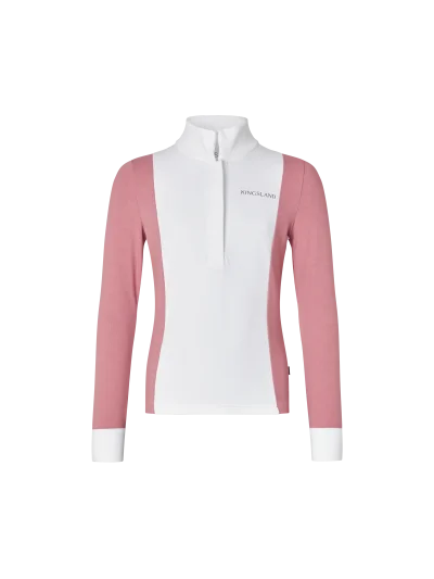 Polo de concurso blanca y rosa (Lilas) para niña Adora - Kingsland