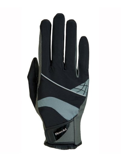 Navy blue and grey horse riding gloves model Montreal - Roeckl