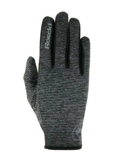 Guantes de invierno de montar a caballo con grip a rayas grises Wayne - Roeckl
