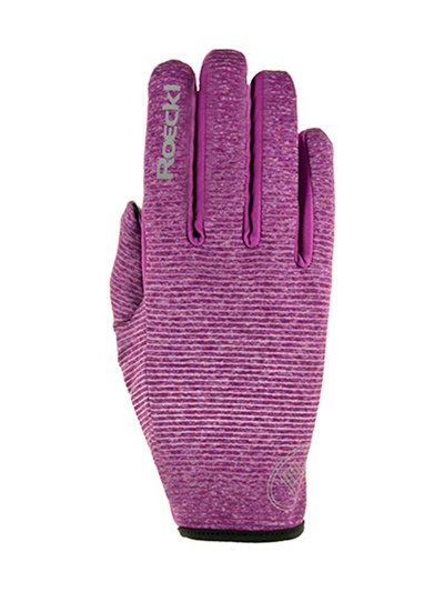 Guantes de invierno de montar a caballo con grip a rayas fucsia y blanco Wayne - Roeckl