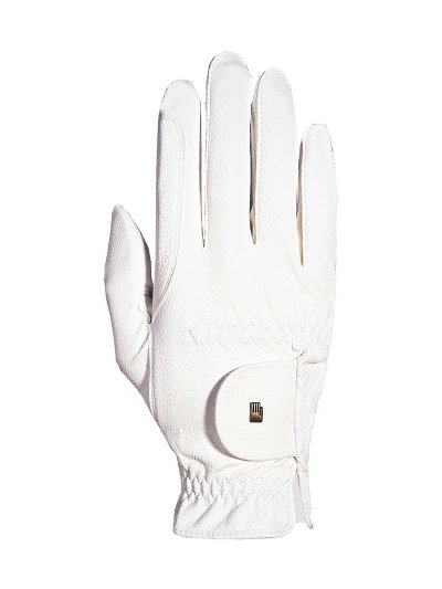 Junior White Riding Gloves with Grip Roeck Grip Junior - Roeckl