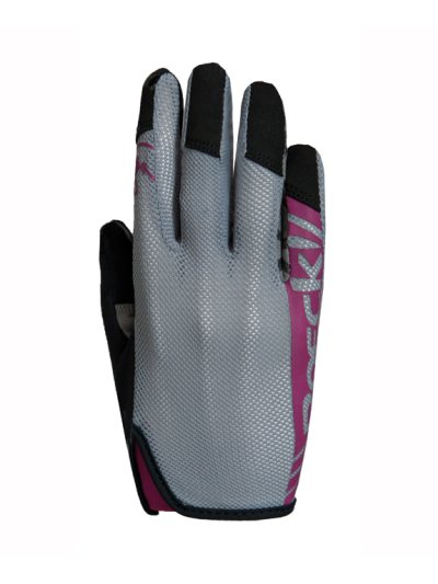 Gants d'équitation gris, noir et fuchsia Torino - Roeckl