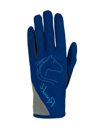 Guantes de montar a caballo azul oscuro y claro Tryon - Roeckl