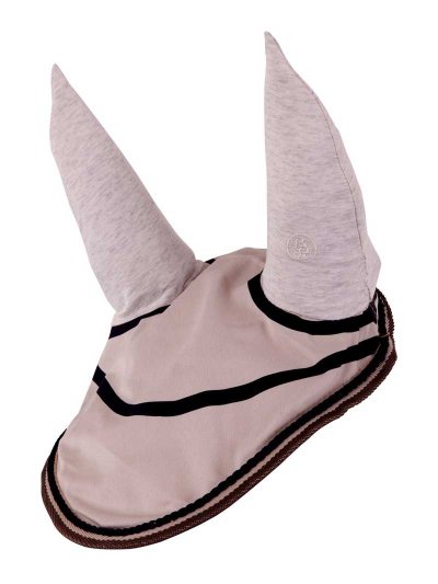 Orejeras de algodón + licra beige con cordón azul marino y orejas elásticas para caballo Passion Morena - BR